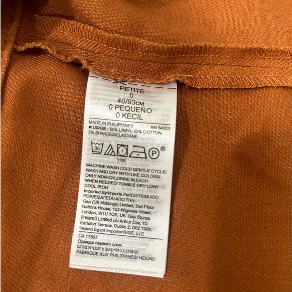 Banana Republic Rust Linen Blend Button Front Cropped Tank - Picture 9 of 9
